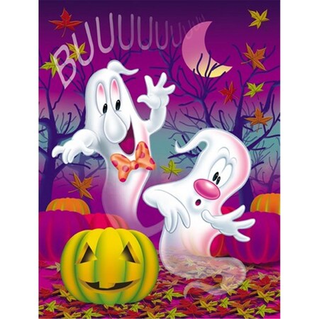 Carolines Treasures Buuu Ghosts Halloween Flag Canvas House Size APH3798CHF